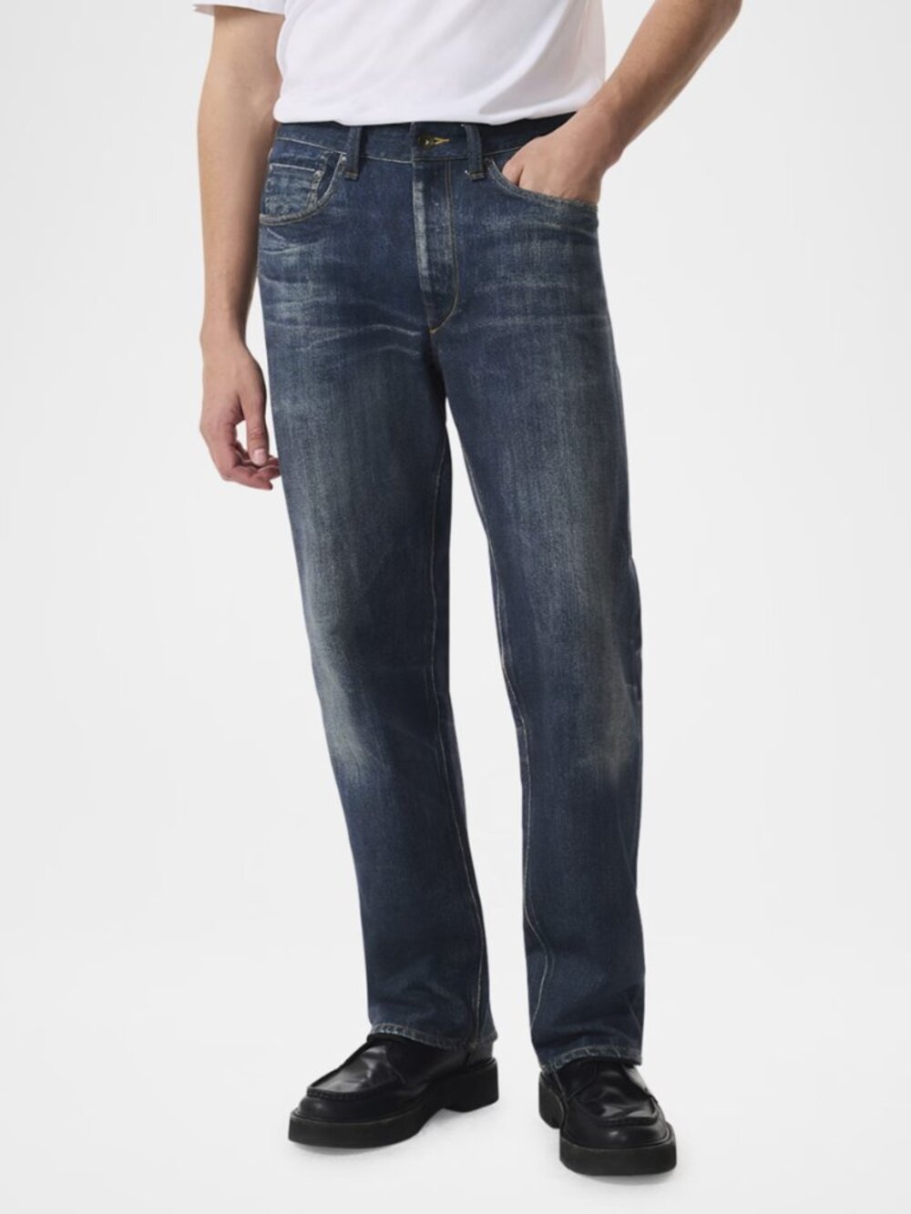 rag & bone Men’s Miramar Terry Fit 4  Track Pants Empire w Indigo Stripe 30 NWT